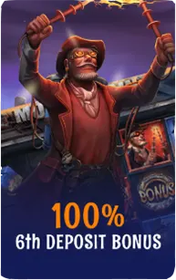 6:e insättningen ger 100% i bonus